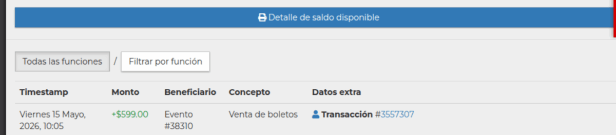 Nueva forma de visualizar contabilidad de tu evento